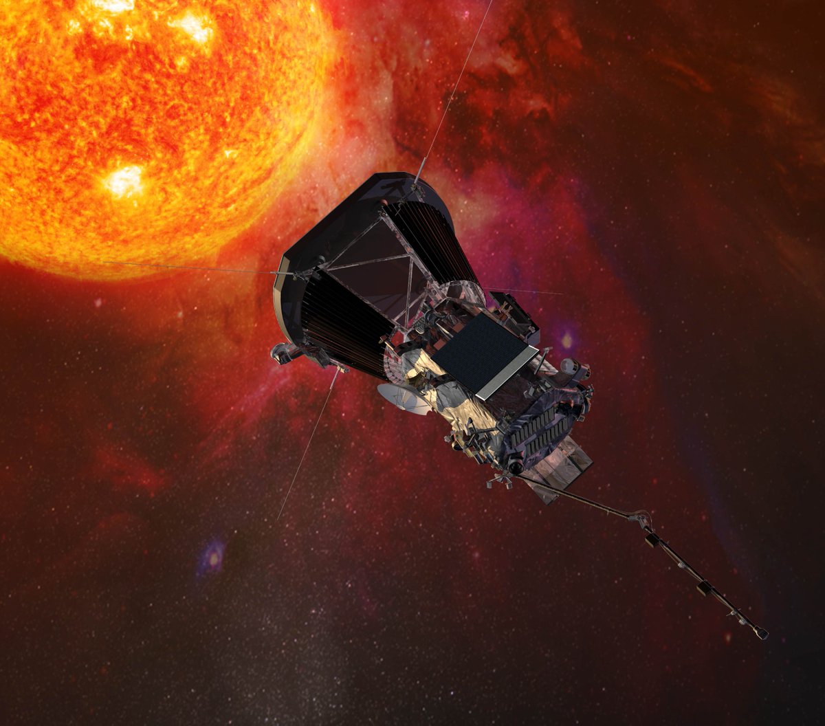 TXTUALes's tweet photo. El #Sol es nuestra estrella más cercana, y entender su física ayudará a comprender la de todas las estrellas: Juan Américo González, unidad Michoacán @GeofisicaUNAM , y director Servicio de Clima Espacial México. #UNAM @iaunam Ilustración @NASA_es #SondaSolar #ParkerSolarProbe https://t.co/mV0SogxMiR