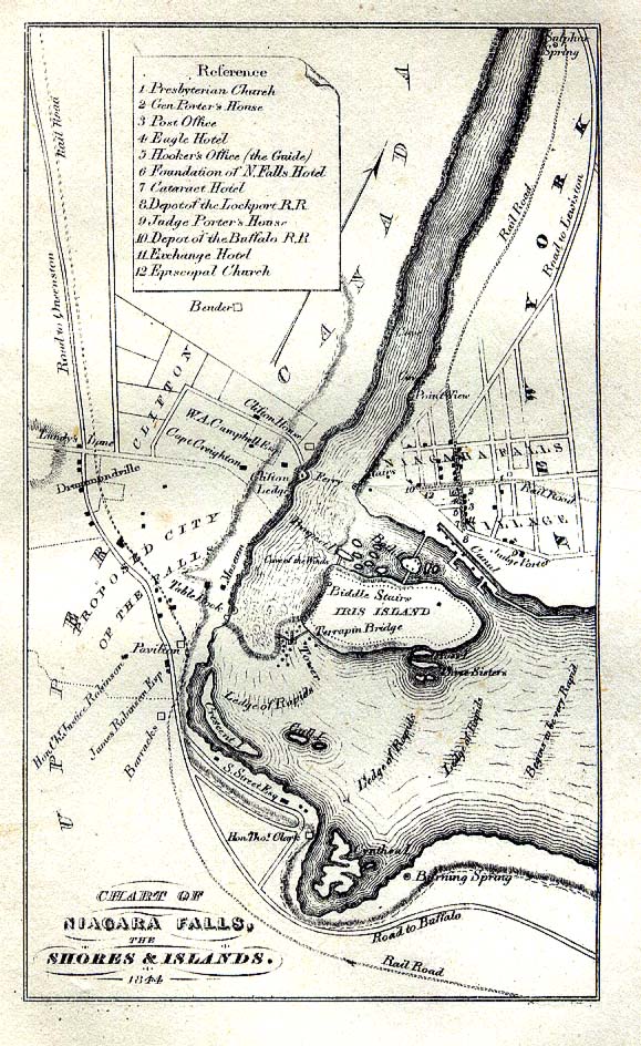 Today's Niagara Image: Map of Niagara Falls in 1844. #NiagaraImages