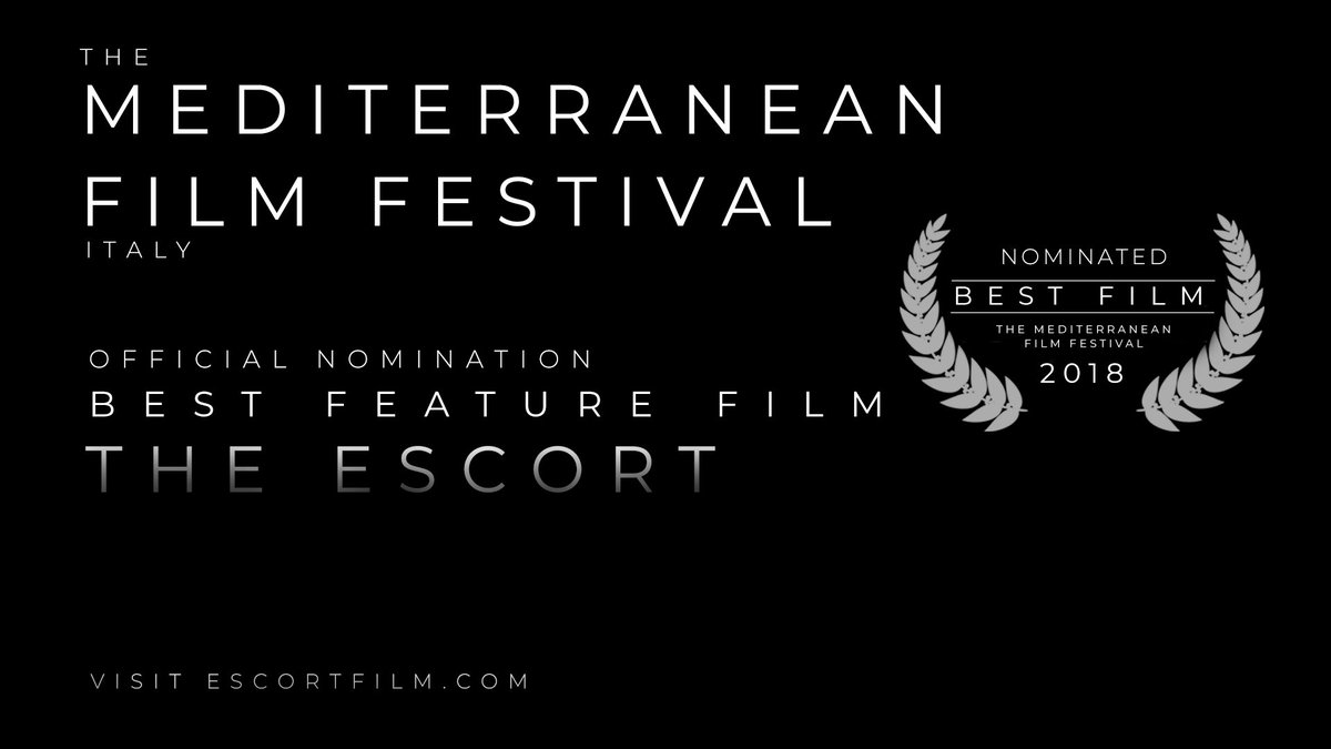 TheEscortFilm's tweet photo. Following the success of #TheEscortFilm at @KGFCFilmFest last week, delighted to share news of the film's nomination for two awards at the MEDITERRANEAN FILM FESTIVAL later this month! Fingers crossed for some more big wins! 🤞🏼 https://t.co/oNNJ4hqpWH