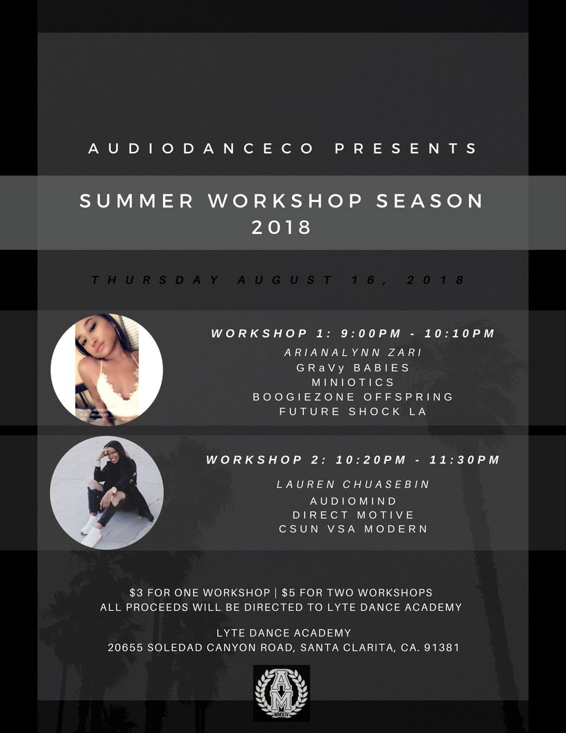 audiodanceco's tweet photo. 08.16.2018: Thursday night's festivities! Ari and Lauren will be teaching Audio's last workshops of the summer 2018 season. Come through and let's get down! 😄💃🙏🏼#alllevelsarewelcome #tisdancingtime #finnalit #finnabeaHOOT #letsgetit #comethru https://t.co/ZWHWoSBzg2