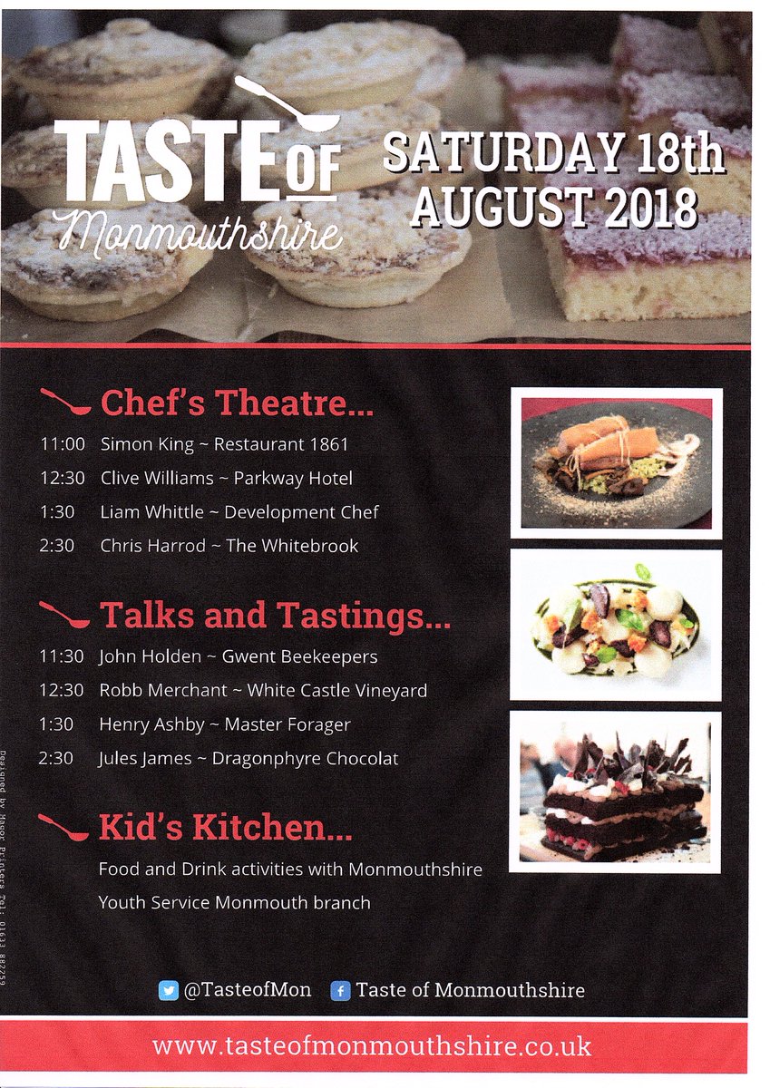 TasteofMon's tweet photo. If your making plans for the weekend and are not sure what to do take a look at our programme @ShireHallMon Lots of foodie fun for the whole family. #TasteofMon #DeanWye https://t.co/Y35VYEVzMW