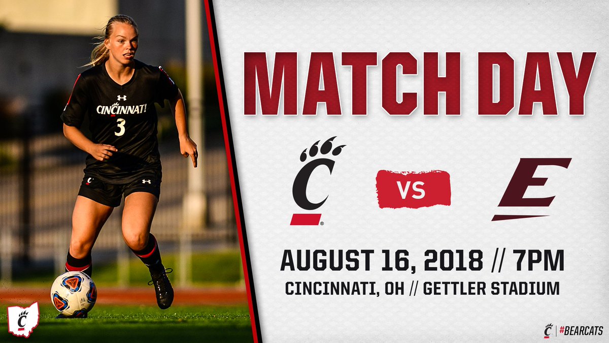 GoBearcatsWSOC's tweet photo. Tonight is the night... our first #MatchDay of 2018!

#Bearcats ⚽️ 🆚 @EKU_SOCCER 
🏟️ Gettler Stadium
⏰ 7pm
📺 Free stream via @BearcatsTV (https://t.co/6ma5T0Hk0e)
📊 Stats: https://t.co/KW6hgJ0qyR

#CultureofExcellence https://t.co/khEr85iqwr