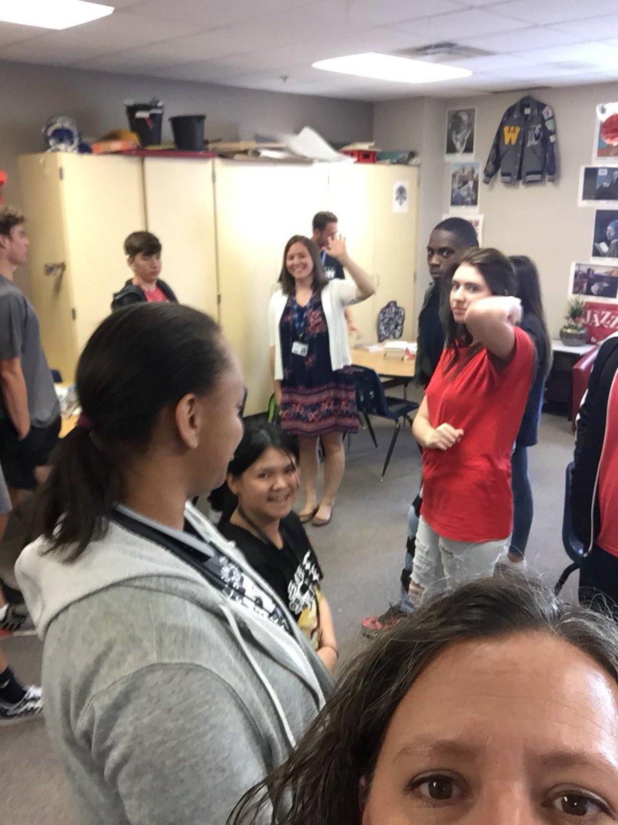 mrs_friend's tweet image. We played Step to the Line If... today in #friendeng2 and learned so much about ourselves and each other! Pictured: the avid readers in both classes! Ms. Alattry (student teacher) rocked this activity! #developingrelationships #makingconnections #todayathhs