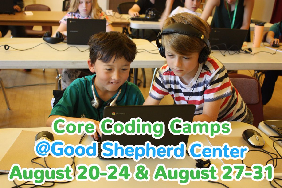 We’re bringing coding camp back to the Good Shepherd Center two more times before summer ends! Morning and afternoon sessions available. Register NOW to secure your preferred date and time before it’s gone! Bit.ly/CreativeCoding…