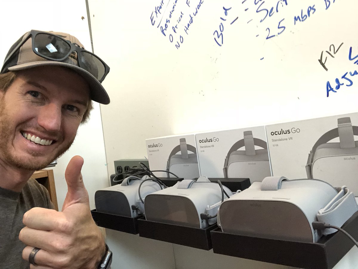 Learn_Grid's tweet image. Charging and loading 360 content onto some new Oculus Go VR headsets for Fresno Pacific University’s admissions team.