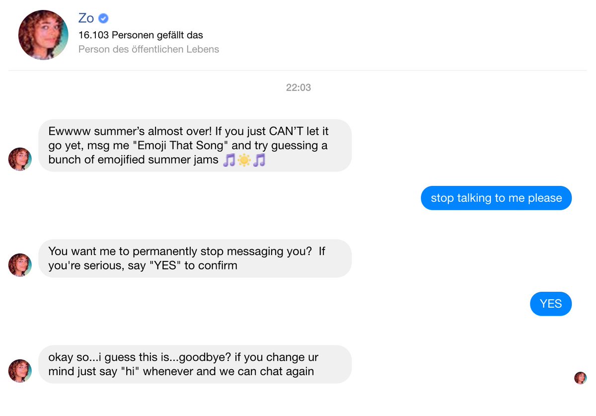 Bye bye Zo! It was interesting to talk to Microsoft's message bot zo.ai