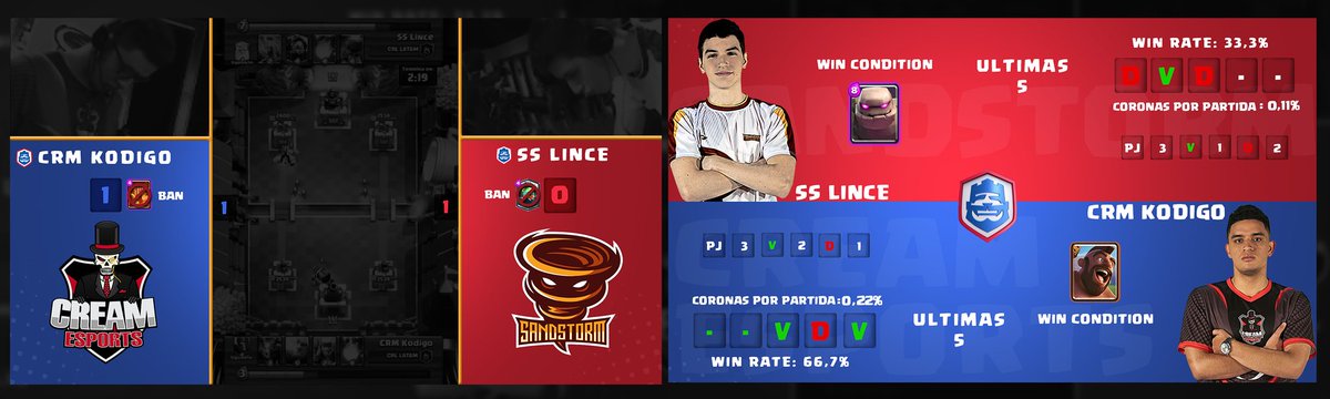 Layout and pre-match screen concept for the CRL organized by <a href="/ClashRoyaleES/">Clash Royale ES</a>. Devised by me &amp; designed by @KiriacosVr. <a href="/LVPesClash/">Crown League - Clash Royale</a> <a href="/EsportsRoyaleES/">Esports Royale ES</a>.