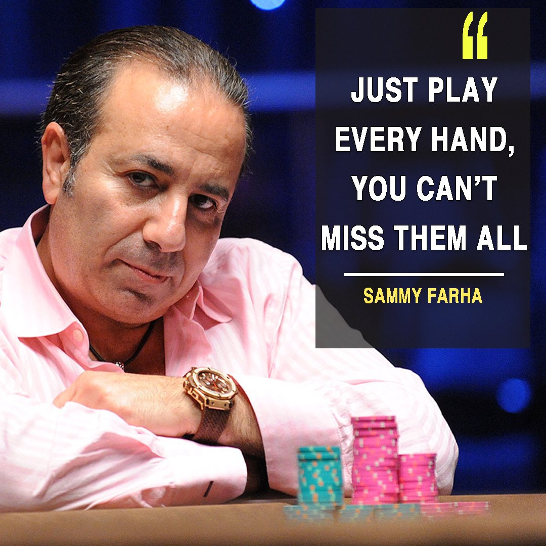Very GTO poker wisdom from Sammy Farha