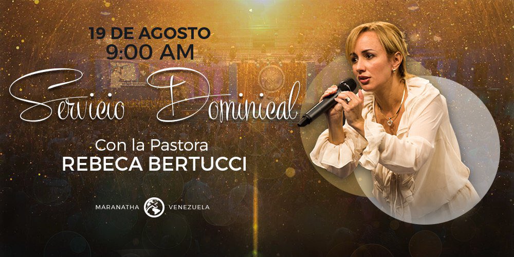 maranathaVE's tweet image. ¡No puedes perderte la palabra que compartirá la Pastora @rebecabertucci en el Servicio Dominical!

Te esperamos a partir de las 9:00 a.m. en nuestra Iglesia Maranatha Venezuela, sede Valencia o en nuestro canal de YouTube.