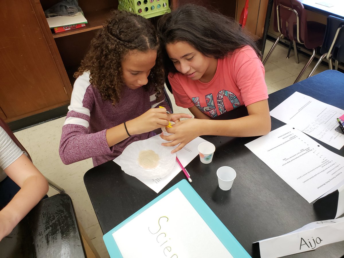 ShawsvilleMS's tweet image. SMS Grade 6 Science - problem solving to separate salt and sand. Water works; static works (a little) #MCPSfirstday