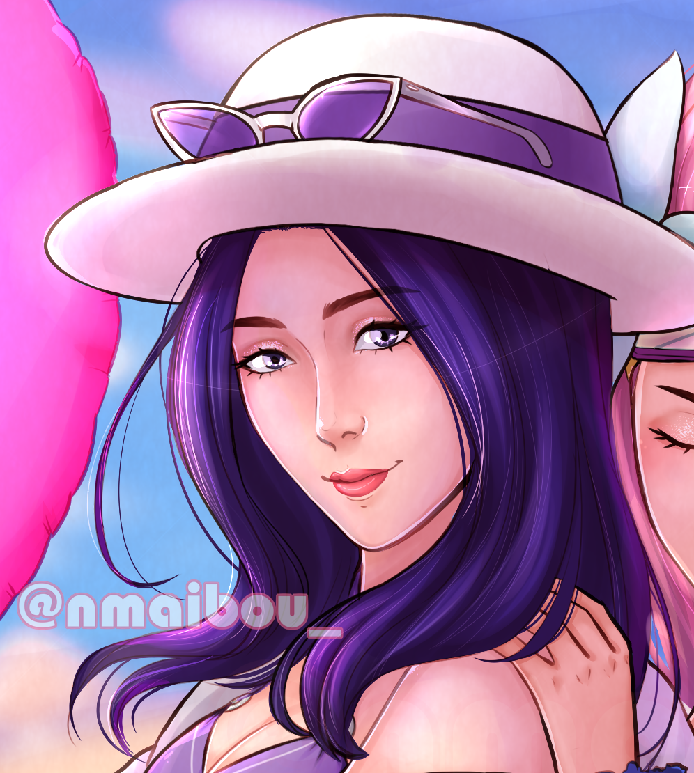 nmaibou_'s tweet photo. Loving the new Cait and Zoe skins~ #artoflegends #leagueoflegends #poolparty2018 #lol https://t.co/CAjsZymezO