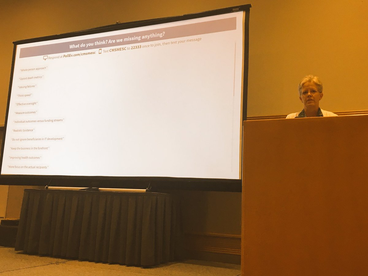 deecath2's tweet photo. The audience tells @julieboughn their goals for MES. @MITREhealth @MedicaidGov #mesc  #MESC2018 https://t.co/FXtA6S4VC7