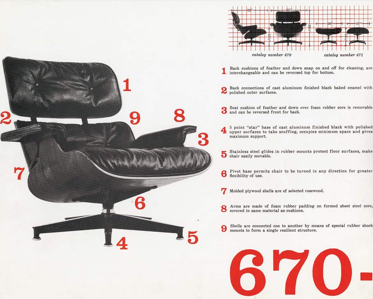 Herman Miller Pa Twitter Designed In 1956 By Ray And Charles Eames The Eames Lounge Chair And Ottoman Items Number 670 671 Were Crafted To Fit The Human Body With The