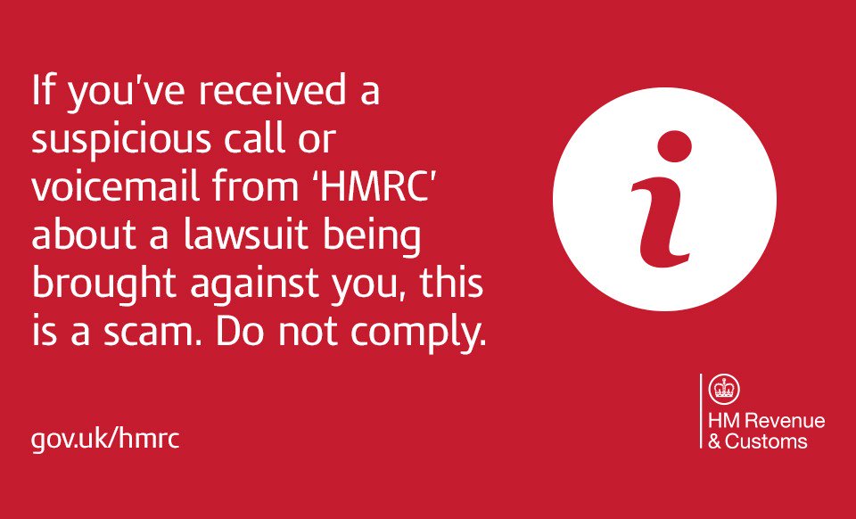 If you've received a threatening voicemail or automated call demanding money, claiming to be from ‘HMRC’, this is a scam. Please do not comply and report anything suspicious to us 

gov.uk/report-suspici…