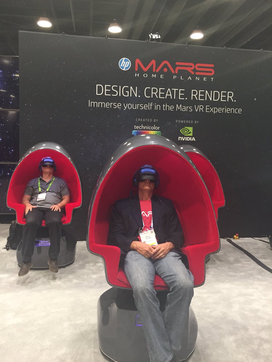 PMalsch's tweet image. Did you know the @GoPositron motion chairs running #HPMarsHomePlanet: The VR Experience created by @TEC_technicolor are powered by the @HP Z VR Backpack and @NVIDIA Quadro GPU? Come see for yourself! #StudioXperience, #SIGGRAPH18, #Keepreinventing, #reinventreality, #Mars