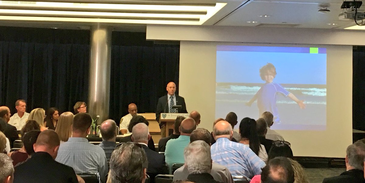 .@sandyhook Co-Founder Mark Barden delivers a moving presentation on the life of his son, a victim of the Sandy Hook tragedy to school superintendents, principals, college officials and law enforcement personnel in attendance at Sheriff Toulon’s School Safety Forum.