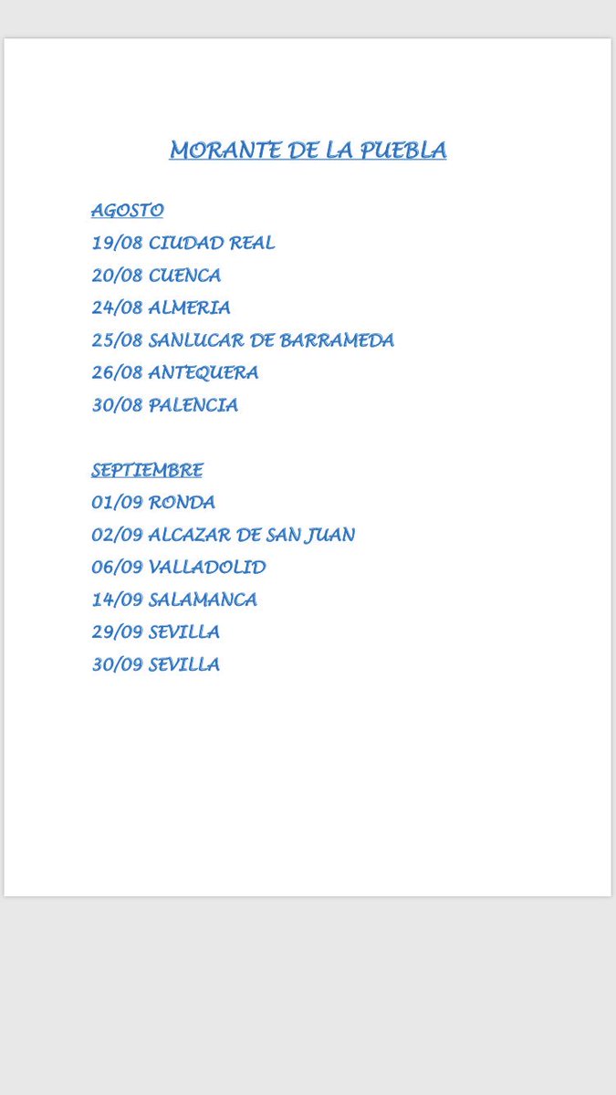 A continuación las fechas de Morante de la Puebla hasta final de temporada.
