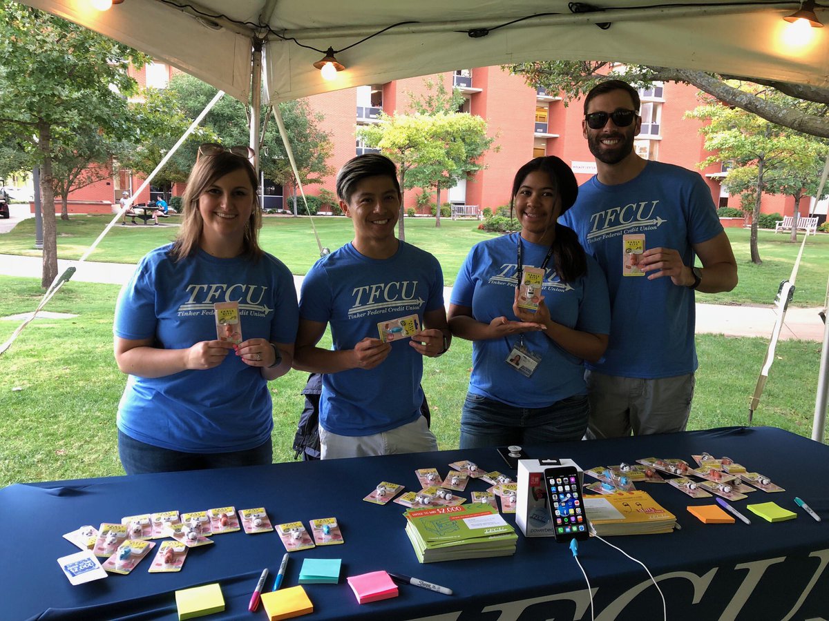 TinkerFCU's tweet photo. Welcome @UofOklahoma students! We are here for #OUMoveIn18 and have freebies and a chance to win Powebeats AND $2000 bucks! https://t.co/Uc75zxjGft