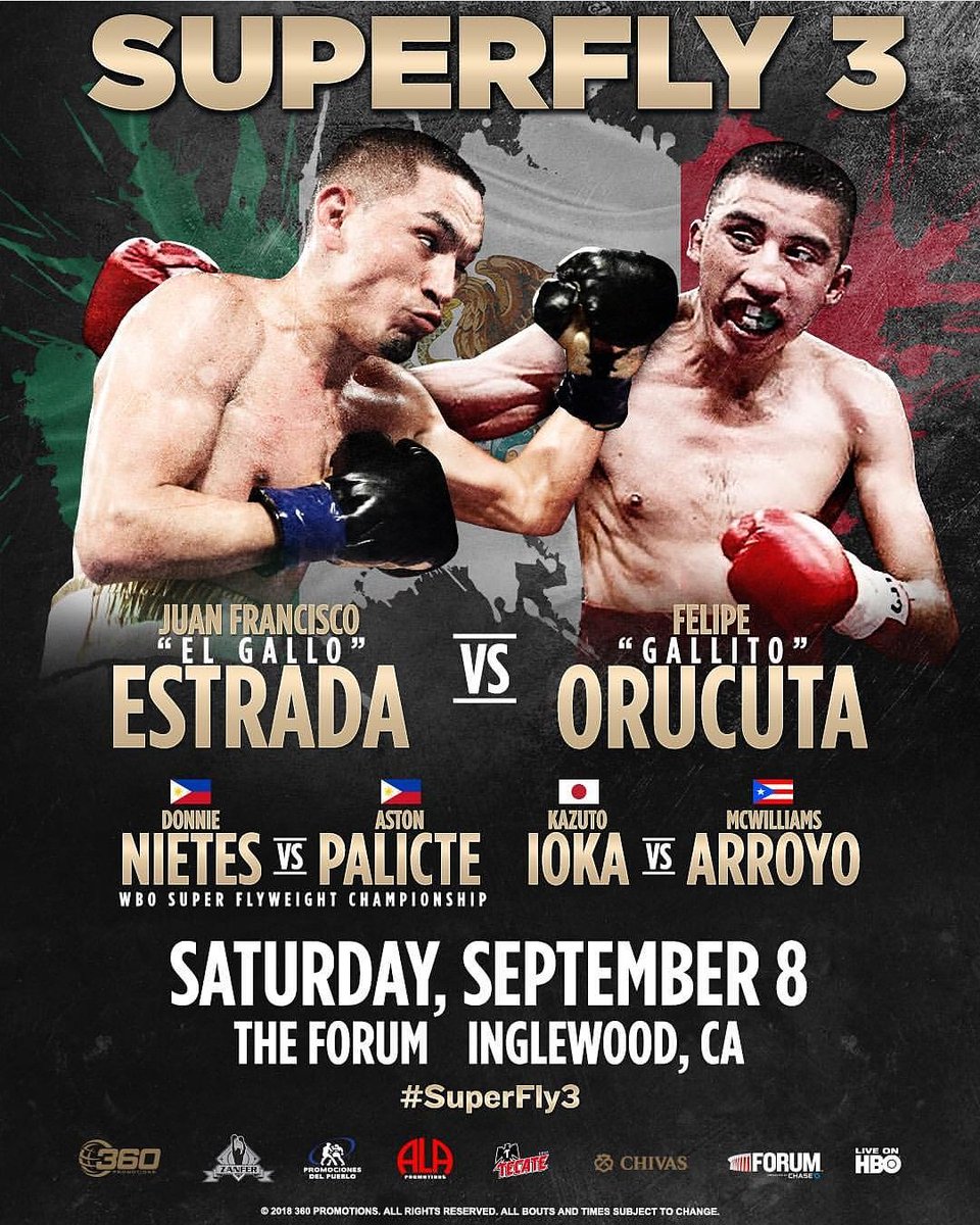 HutBoxing's tweet photo. SUPERFLY 3
Estrada VS Orucuta
#superfly3 #boxing #boxeo #boxe #fight #fightnight #boxingnews #boxinghype #boxingfans #ko #knockout https://t.co/S7gtYuosob