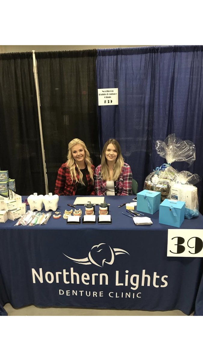 We are all set up at the @bcnepg Seniors Fair!! Come visit us in Kin 3 for a chance to win some prizes and get some denture goodies! #seniorsfair #bcnepg #denture #princegeorge