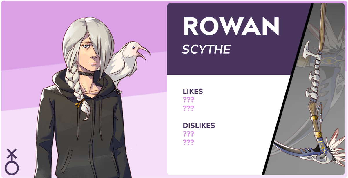 KitfoxGames's tweet photo. 🐦 Rowan (they/them)🐦

🔸Transforms into a Scythe
🔸Designed by @moa810, creator of #HatofulBoyfriend
🔸First stretch goal!

Rowan mostly relies on the companionship of their white raven. They’re grieving… can you help them acclimate to the modern world? https://t.co/tblcMj1HtW https://t.co/ETpkbZR2oQ