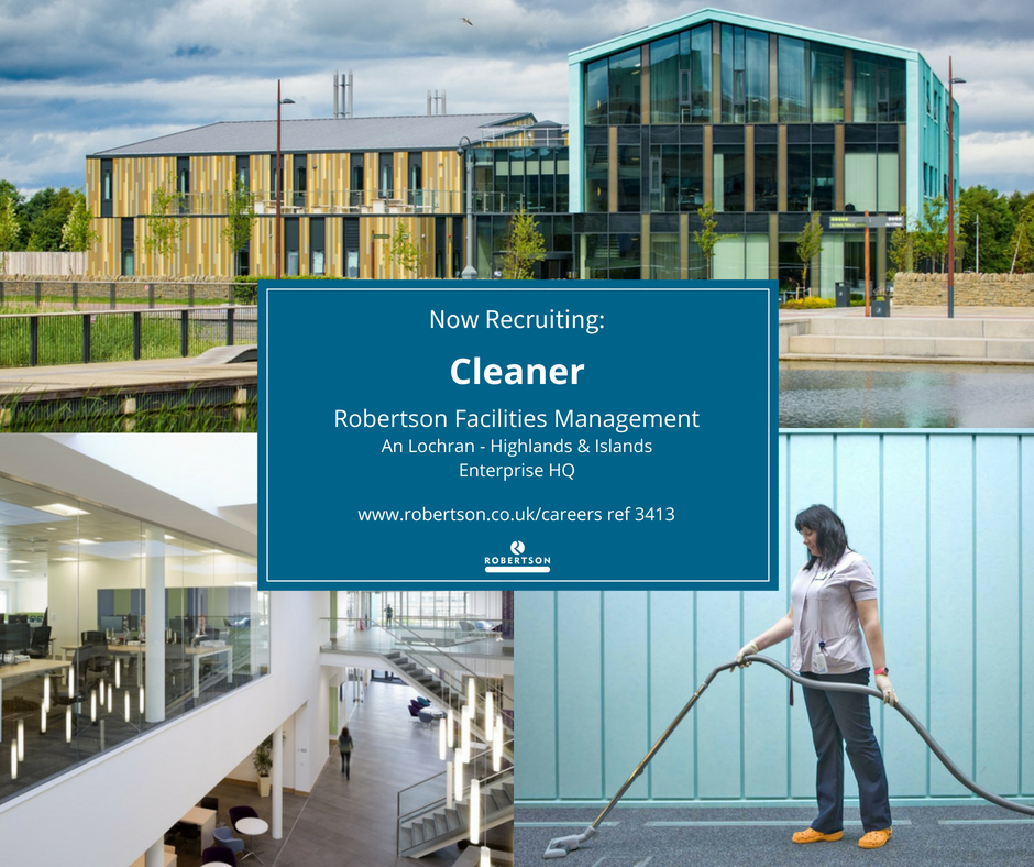 Recruiting a Cleaner to be based in #Inverness at the Highlands &amp; Islands Enterprise HQ. Apply here! careers-robertson.icims.com/jobs/3413/clea… #InvernessCareers #FacMan #Hiring #PleaseRetweet