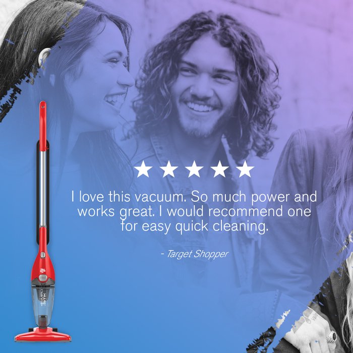 Target Shopper loves it, and so can you! Check out the SimpliStik Plus for a more versatile clean. 😉😉😉 You can get it here, bit.ly/2w9KYh4. #DirtDevil #LiveNowCleanLater