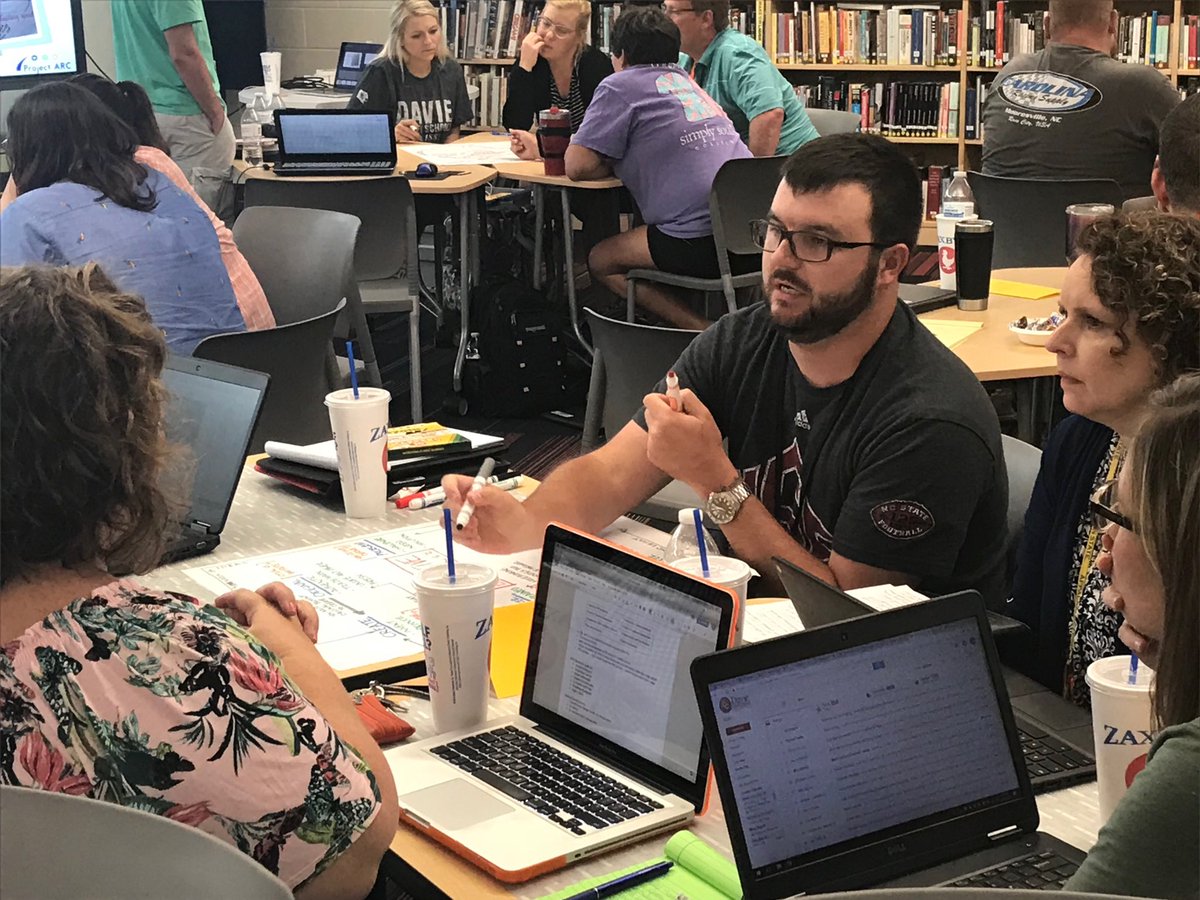 DoyleNicholson's tweet photo. Davie High CTE and STEM teachers engaging in PBL training. ⁦@DavieSTEM⁩ ⁦@daviecountyhs⁩ https://t.co/Ht7kQPPKUm