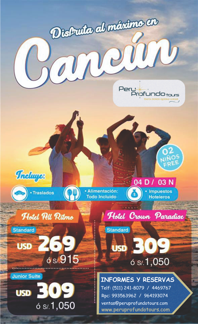 PeruprofundoT's tweet photo. Nos vamos a CANCUN!!! ✈️🌎
Ubicanos: Av. Larco 101, Miraflores 🏢
Informes: (01) 2418079 o 993563962 📞
#Peruprofundotours #hastadondequierasllegar
#viajerosporelmundo #Miraflores #Peru #Cancun https://t.co/Jxw1y9lttu