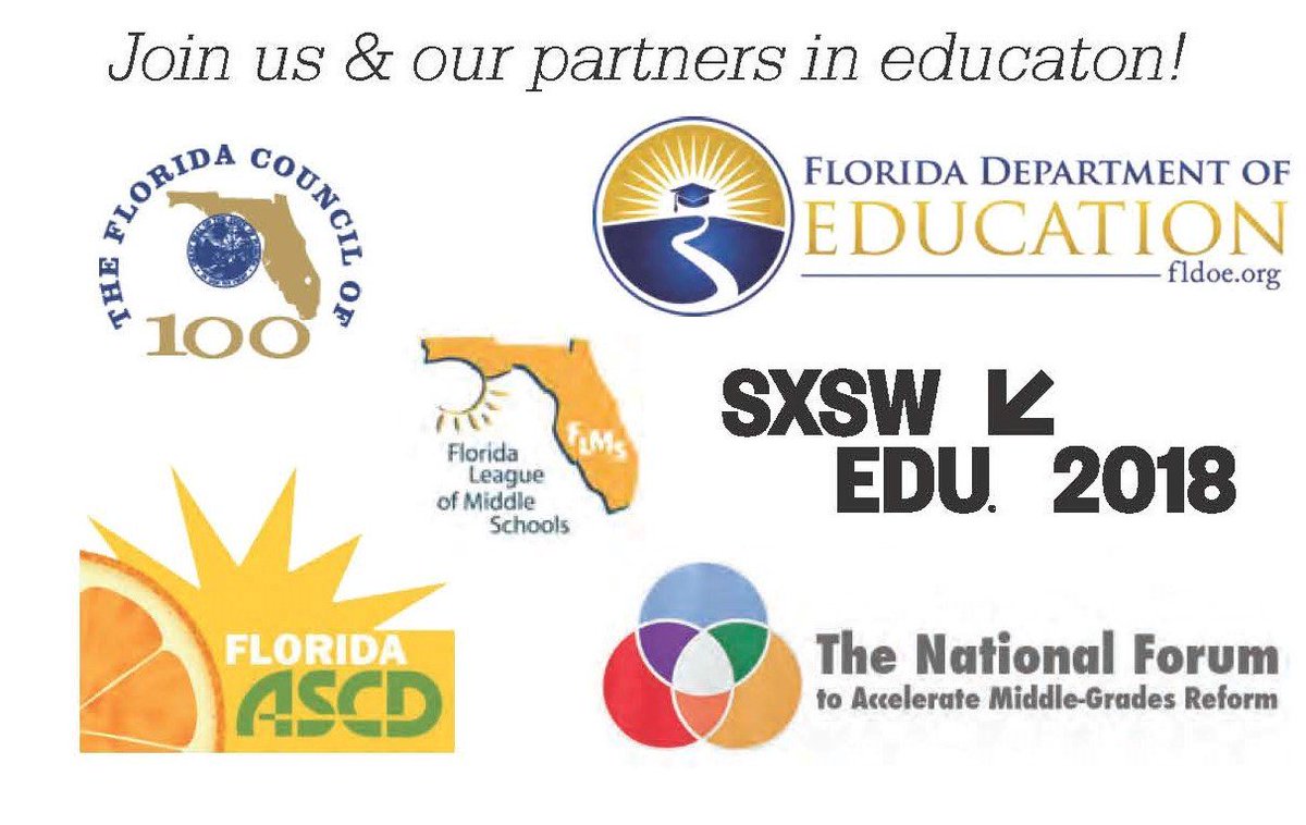 #AMLE2018 is October 25-27, 2018 in Orlando, Florida. Thank you to our great partners in education. @FloridaC100 @EducationFL @FL_League_MS @fascd @SXSWEDU @AMLE @MGForumSTW amle.org/annual/