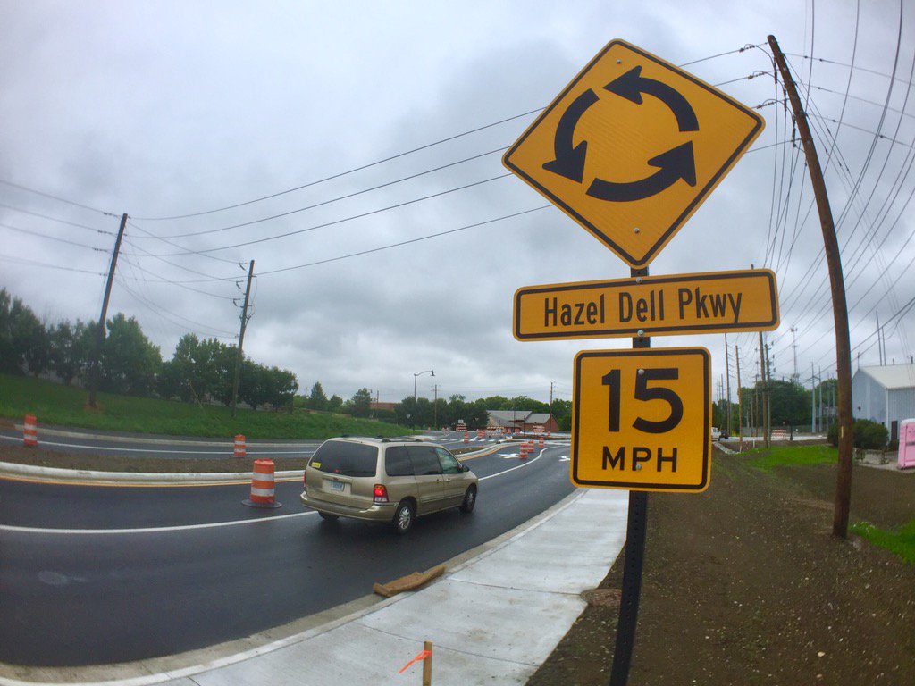 Roundabout @ Hazel Dell &amp; 96th St in Carmel, to open tomorrow.