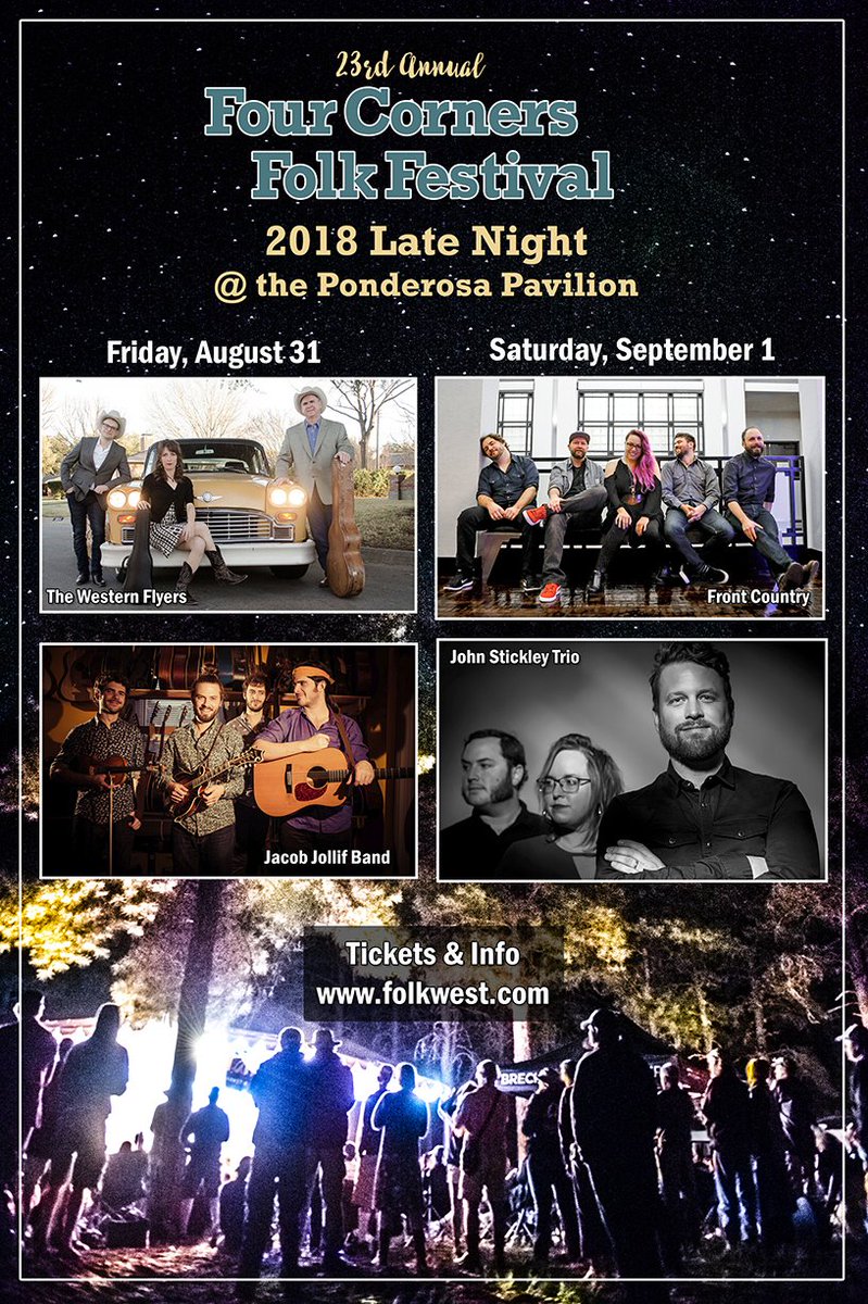 4CornersFolk's tweet image. Hella good Late Night sets coming your way this year in the newly expanded Ponderosa Pavilion tent. @FrontCountrySF @jonstickleytrio @TWFlyers

tickets: folkwest.com/fcfftickets