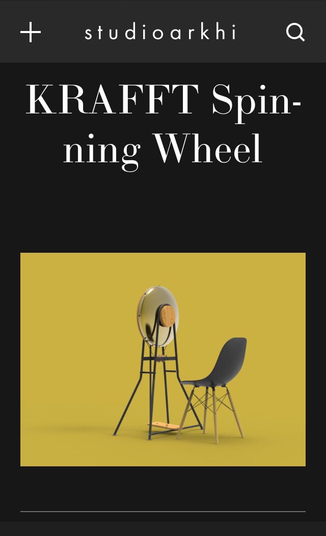 Another feature for KRAFFT today on student art and design platform, studio arkhi. Nice to see appreciation for our work! #productdesign #spinningyarn