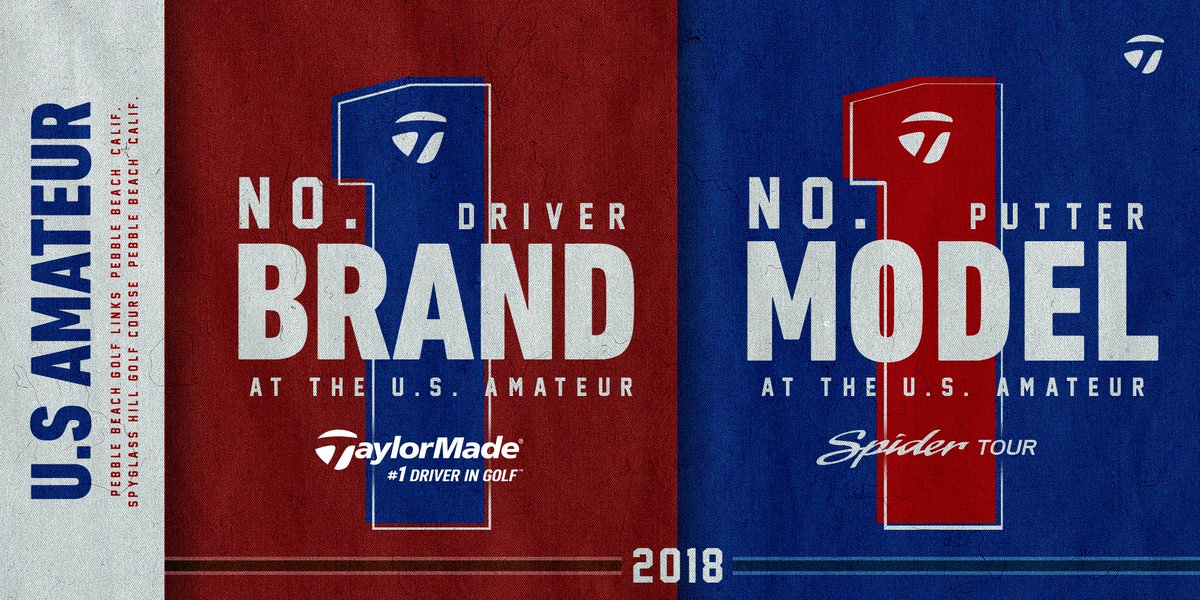 TaylorMade reigns as the top driver brand and top putter model as the nation’s best amateurs compete for the 2018 #USamateur title. #TeamTaylorMade #TwistFace #SpiderTour