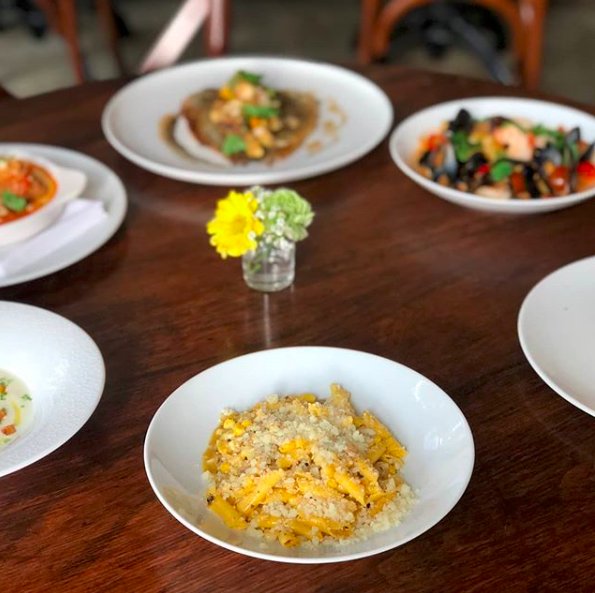 WalkingMatters's tweet photo. So many dishes, so little time! @chefJeffseizer and the @RoyaleRaleigh team never disappoint, especially during restaurant week. Thanks @BauscherHeppUSA for sharing. ❤️❤️  
#TabletopMatters  
#royaleraleigh #downtownraleigh #restaurantweek #bauscherhepp #chefsskills https://t.co/VFvMPcJdc5
