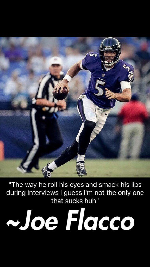 DaSportsSavant's tweet photo. Joe Flacco response to Jalen Ramsey one of the funnier things I've read today https://t.co/zKvz3tkks4