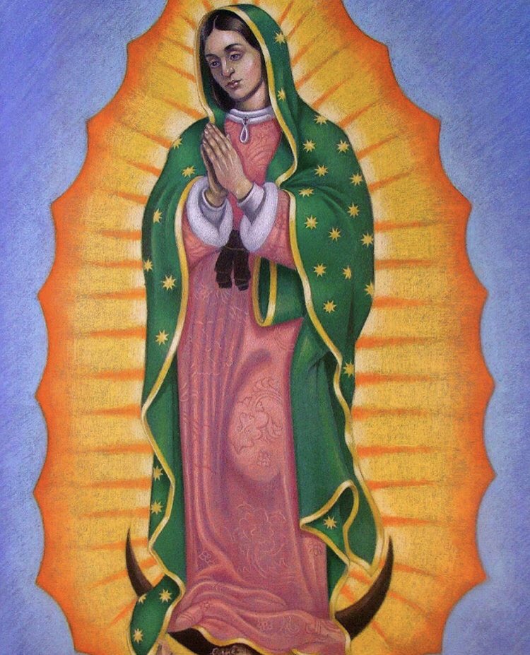 Finelyio's tweet photo. "Johnathan created a beautiful piece of art for my home. We collaborated on the vision; it was clear Johnathan puts great thought into his work. I would love work with him again... when I find more wall space!"- Finely Collector [Our Lady of Guadalupe, 30x40] #artist #portrait https://t.co/RqlwikvgeA