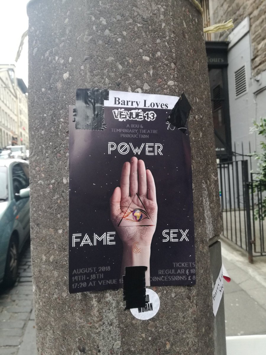 TemporaryTheatr's tweet photo. Barry loves Power, Fame &amp; Sex. Be like Barry. Come see our show and love it! 👌 @edfringe #edfringe #EdFringe18 https://t.co/YmrzCcBPey