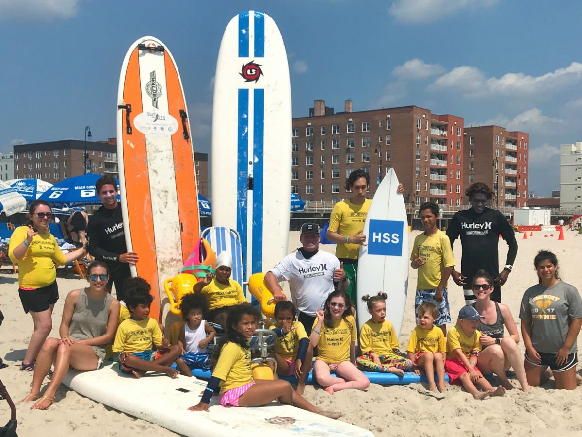 Thanks to the Adaptive Sports Academy at the HSS Lerner Children's Pavilion and @SkudinSurf, our pediatric patients had an amazing day riding waves and hanging 10 in Long Beach, NY this week! #HSSKids #surfing