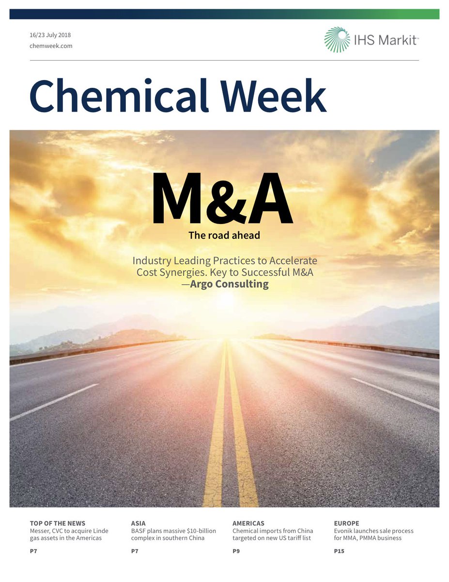 Argo_Ops's tweet photo. Have you read our latest article in @Chemicalweek? Check out Argo's Board Advisor, Randy Croyle, and our Management Team as they discuss A Key to Successful M&amp;A  #ThursdayThoughts

https://t.co/QMiJiP7uFY https://t.co/sSpvNBKPmJ