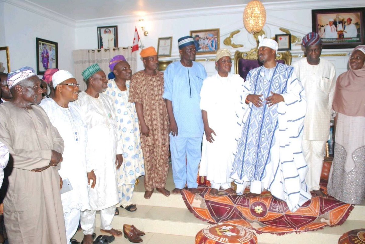 Yesterday, I received <a href="/OSUN_APC/">State Of Osun APC</a> Governorship Aspirant,  <a href="/Oyetola_Gboyega/">Gboyega Oyetola</a>, his Deputy Dr. Olugboyega Alabi and Members of @IleriOfficial team led by Director General, Hon. Israel Ajibola Famurewa MHR at my Palace.