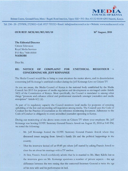I am not surprised. Jeff Koinange is corrupt. He asks for money to host guys in his show. That's why he entertains Atwoli nonsense.