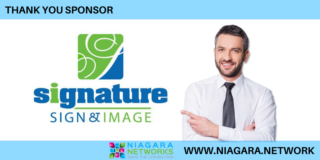 NFChamber's tweet photo. Thank you @Signature_Sign, one of our sponsors for #NiagaraNetworks! Signature Sign & Image creates brand identity and sign solutions for clients from small business start-ups to corporate giants. https://t.co/2VuMxRNYCK