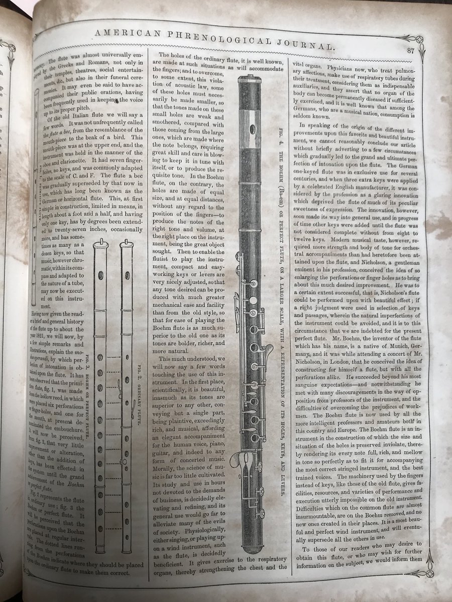 History of the Flute (from the American Phrenological Journal, 1850s):