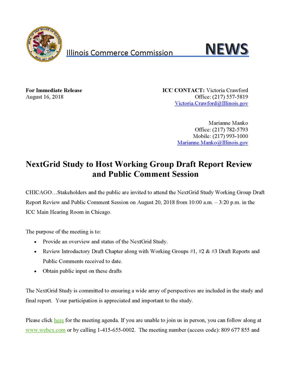 ILCommerceComm's tweet photo. NextGrid Study to Host Working Group Draft Report Review
and Public Comment Session
#NextGrid #UtilityoftheFuture #NextGridIL
View full press release: https://t.co/peMJY1lbAt https://t.co/KTMujdGbWX