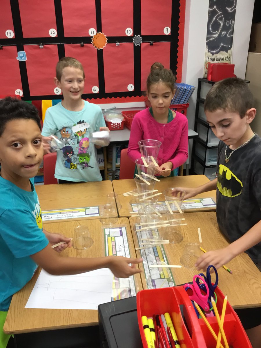 brhammer's tweet photo. Team building at its finest!! Can you build the tallest tower? Challenge: the cups can’t touch each other #STEM #firstweekofschool @Brookridge512 @kyocumtlc @theSMSD https://t.co/i9MmPzhafe