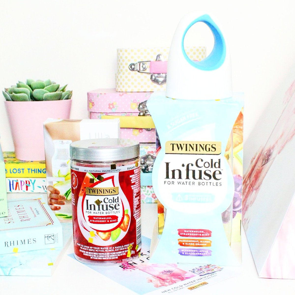 bookishbluebird's tweet image. How amazing does this sound?! Can't wait to try the new #coldinfuse collection from @TwiningsTeaUK tomorrow! #changeitup 🍉🍓💦