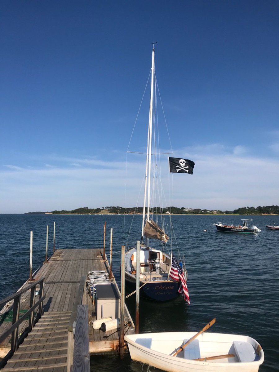 The Jolly Roger once struck fear in the hearts of sailors across the High Seas. But we're friendly pirates! If you see the Maria on the bay, give us a wave! 
downcapeboating.co
<a href="/Wequassett/">Wequassett Resort</a> <a href="/HarwichChamber/">Harwich Chamber</a> #Sailing #Boating #Fishing #kayaking #SUP #Summer #Vacations #CapeCod