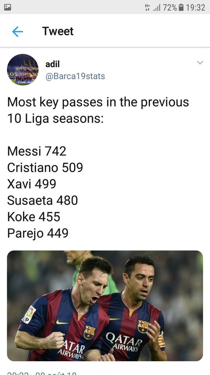 Barca19stats's tweet photo. La Liga kicks off tomorrow.

The previous 10 seasons were dominated by one player, who in addition to winning the most Liga titles in the last decade (7), topped the list of every attacking stat. https://t.co/lkufhPLYzI