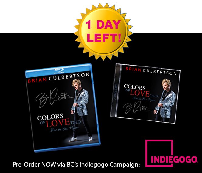 brianculbertson's tweet photo. Just 1 day left! #colorsoflovetour #liveinlasvegas #bluray https://t.co/0DjHhjfs8K https://t.co/zi2QWsxiR9